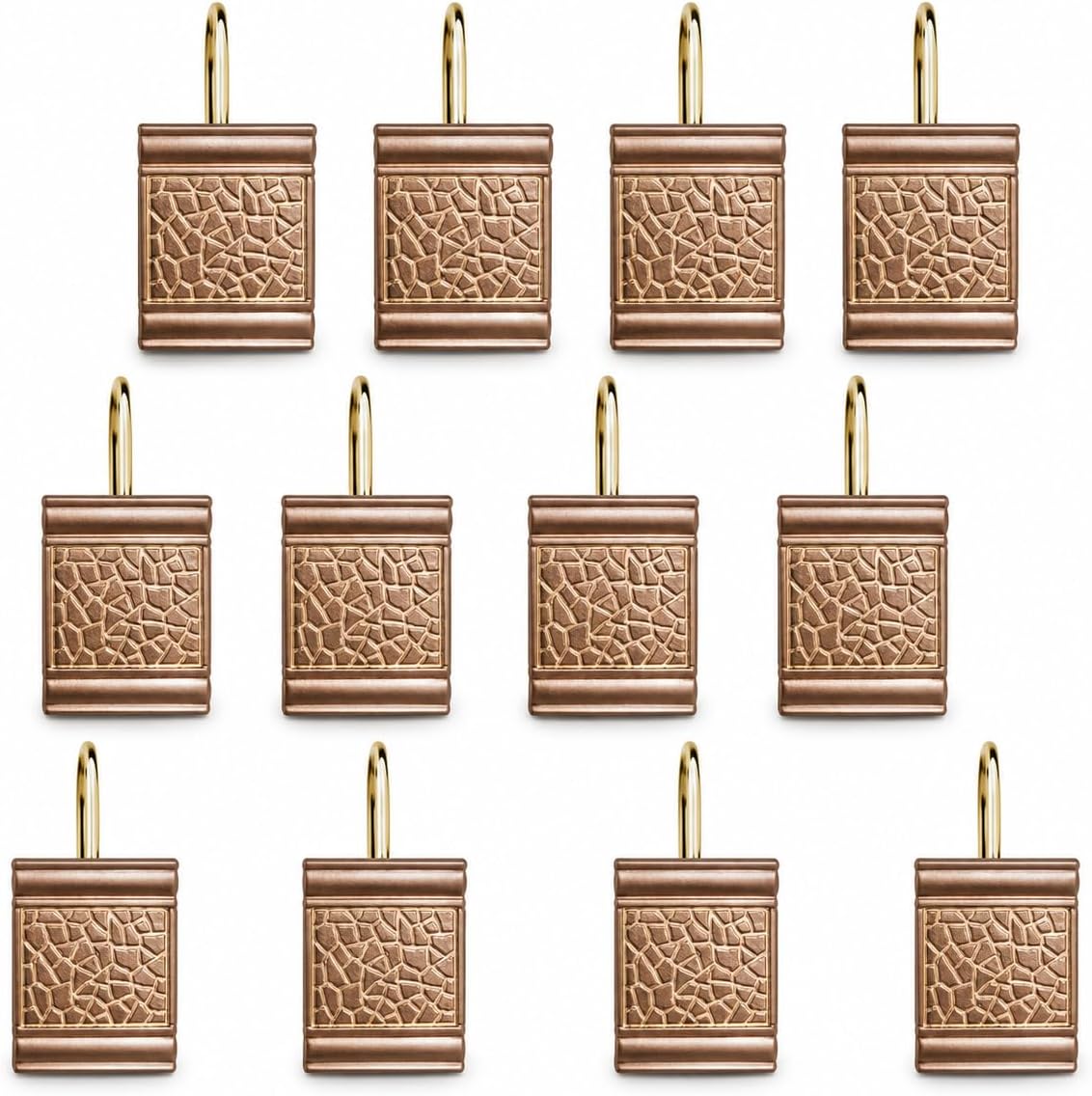Sinatra Shower Curtain Hooks Pack of 12 Modern Classic Decorative Bathroom Decor, Blush