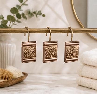 Sinatra Shower Curtain Hooks Pack of 12 Modern Classic Decorative Bathroom Decor, Blush
