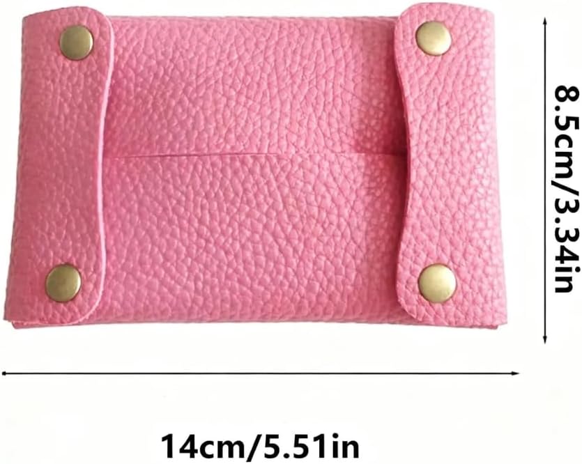Pocket Tissue Holder for Purse, Soft Tissue Box Reusable Tissue Travel Pouch Paper Box Bag for Face Towels (Pink)
