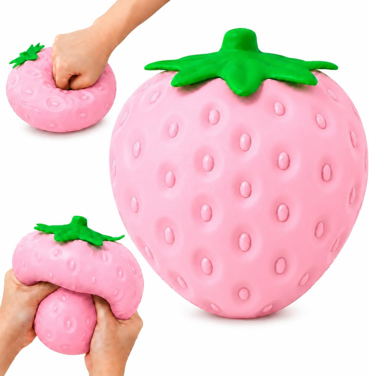 Strawberry Squishy, 7in Jumbo Pink Strawberry Squishies