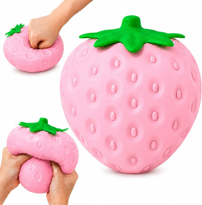 Strawberry Squishy, 7in Jumbo Pink Strawberry Squishies