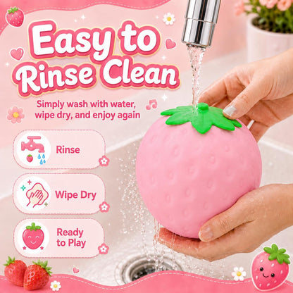 Strawberry Squishy, 7in Jumbo Pink Strawberry Squishies