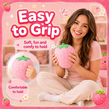 Strawberry Squishy, 7in Jumbo Pink Strawberry Squishies
