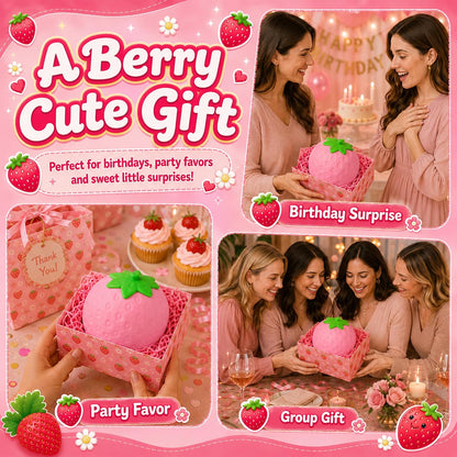 Strawberry Squishy, 7in Jumbo Pink Strawberry Squishies