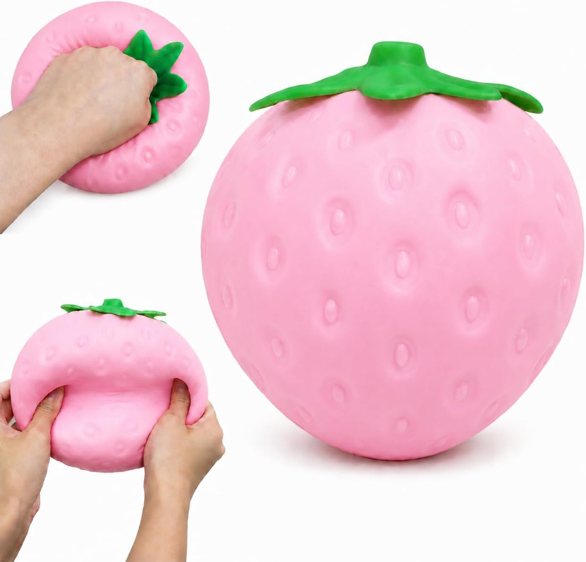 Strawberry Squishy, 7in Jumbo Pink Strawberry Squishies