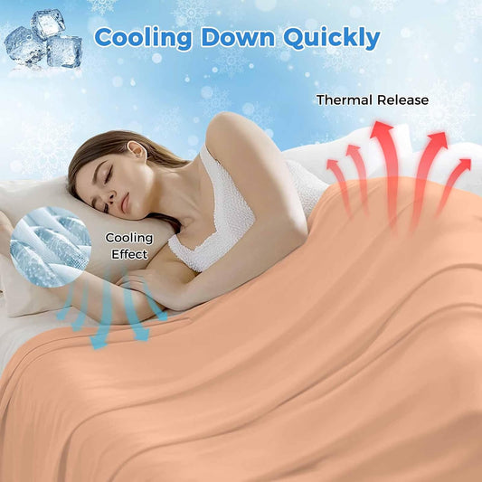 Cooling Throw Blanket 40"x60" for Teens, Peach Fuzz Lightweight Breathable Bed Blanket for Hot Sleepers, Modern Pure Peach Fuzz Soft Summer Cool Blankets for Travel, Sofa, Couch