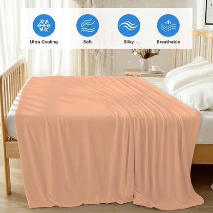 Cooling Throw Blanket 40"x60" for Teens, Peach Fuzz Lightweight Breathable Bed Blanket for Hot Sleepers, Modern Pure Peach Fuzz Soft Summer Cool Blankets for Travel, Sofa, Couch