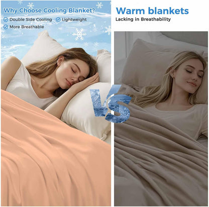 Cooling Throw Blanket 40"x60" for Teens, Peach Fuzz Lightweight Breathable Bed Blanket for Hot Sleepers, Modern Pure Peach Fuzz Soft Summer Cool Blankets for Travel, Sofa, Couch