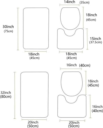 Light Pink Spring Easter Bathroom Rugs Mat Sets 3 Piece, Bunny Eggs Floral Botanical Bath Shower Rugs with U-Shaped Contour Toilet Mat, Small Absorbent Bathtub Runner Rugs Floor Mats