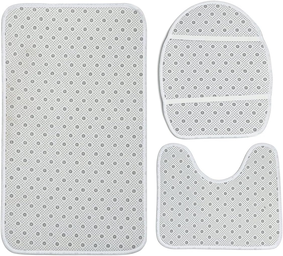 Light Pink Spring Easter Bathroom Rugs Mat Sets 3 Piece, Bunny Eggs Floral Botanical Bath Shower Rugs with U-Shaped Contour Toilet Mat, Small Absorbent Bathtub Runner Rugs Floor Mats