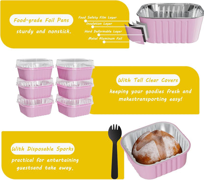 25 Pack Mini Cake Pans with Lids, dessert cups baked goods packaging