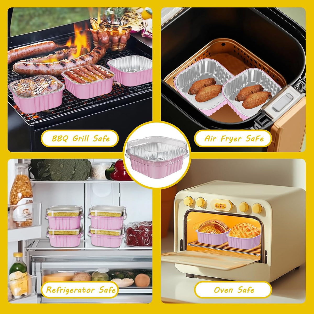 25 Pack Mini Cake Pans with Lids, dessert cups baked goods packaging