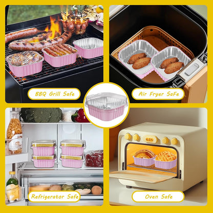 25 Pack Mini Cake Pans with Lids, dessert cups baked goods packaging