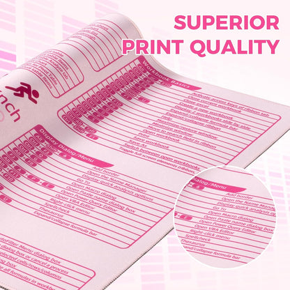 Pink Excel Cheat Sheet Desk Mat with Excel for Dummies