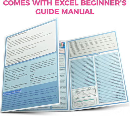 Pink Excel Cheat Sheet Desk Mat with Excel for Dummies