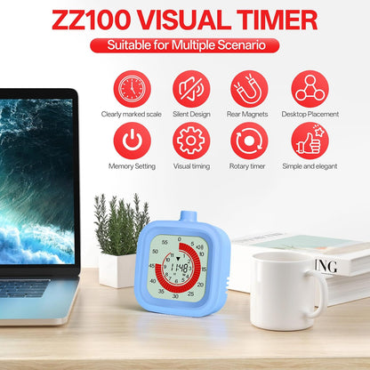 Digital Visual Timer for Kids 12hours Countdown countup Kitchen Timer Student Timer Gym Timer (Pink)