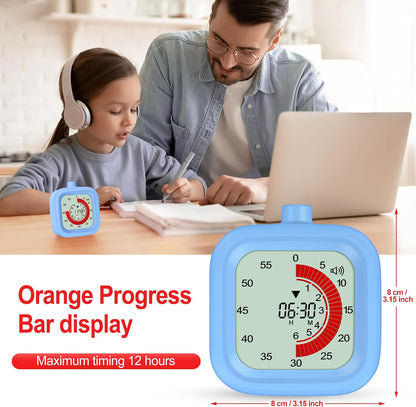 Digital Visual Timer for Kids 12hours Countdown countup Kitchen Timer Student Timer Gym Timer (Pink)
