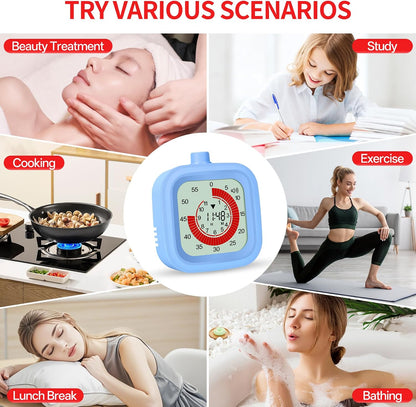 Digital Visual Timer for Kids 12hours Countdown countup Kitchen Timer Student Timer Gym Timer (Pink)