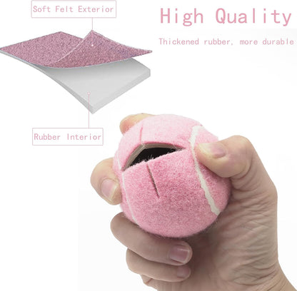 Precut Tennis Balls for Walkers 4 PCS Walker Tennis Ball for Furniture Legs and Floor Protection Heavy Duty Long Lasting Felt Pad Glide,Fit Most Walkers