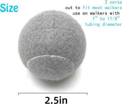 Precut Tennis Balls for Walkers 4 PCS Walker Tennis Ball for Furniture Legs and Floor Protection Heavy Duty Long Lasting Felt Pad Glide,Fit Most Walkers