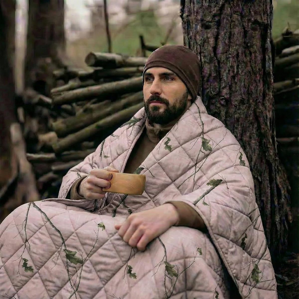 Camo Blanket Waterproof Insulation Poncho Liner for Outdoor Camping, Hiking, Hunting, Survival, Backpacking, Picnicking