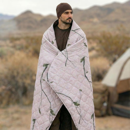 Camo Blanket Waterproof Insulation Poncho Liner for Outdoor Camping, Hiking, Hunting, Survival, Backpacking, Picnicking