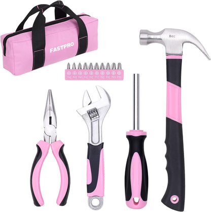 15-Piece Pink Tool Kit, Home Tool Set for Women