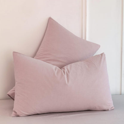Pillowcase Set of 2 100% Washed Cotton Linen-Like Queen