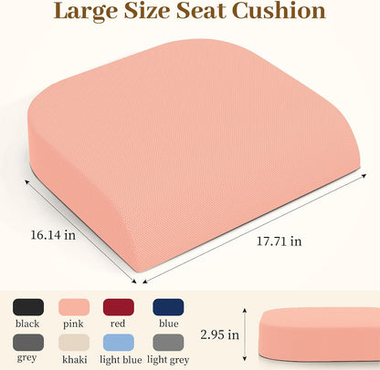 Memory Foam Seat Cushion for Office Chair, 3-Inch, Pink