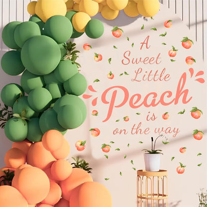Baby Shower Party Sign Decal Sweet Peach Balloon Arch Backdrop Decals Gender Reveal Stickers Baby Shower Arch Party Decor Fruit Theme Newborn Girl First Birthday Party Supplies Decorations