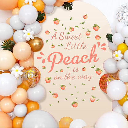 Baby Shower Party Sign Decal Sweet Peach Balloon Arch Backdrop Decals Gender Reveal Stickers Baby Shower Arch Party Decor Fruit Theme Newborn Girl First Birthday Party Supplies Decorations