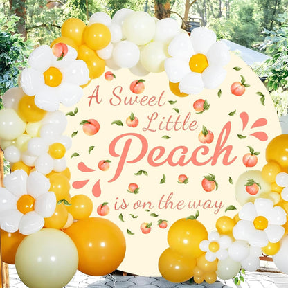 Baby Shower Party Sign Decal Sweet Peach Balloon Arch Backdrop Decals Gender Reveal Stickers Baby Shower Arch Party Decor Fruit Theme Newborn Girl First Birthday Party Supplies Decorations