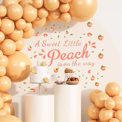 Baby Shower Party Sign Decal Sweet Peach Balloon Arch Backdrop Decals Gender Reveal Stickers Baby Shower Arch Party Decor Fruit Theme Newborn Girl First Birthday Party Supplies Decorations