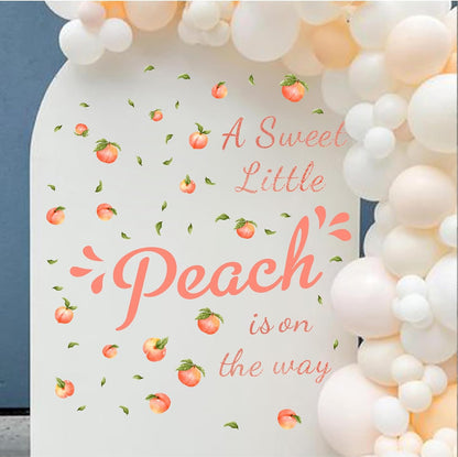 Baby Shower Party Sign Decal Sweet Peach Balloon Arch Backdrop Decals Gender Reveal Stickers Baby Shower Arch Party Decor Fruit Theme Newborn Girl First Birthday Party Supplies Decorations