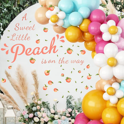 Baby Shower Party Sign Decal Sweet Peach Balloon Arch Backdrop Decals Gender Reveal Stickers Baby Shower Arch Party Decor Fruit Theme Newborn Girl First Birthday Party Supplies Decorations