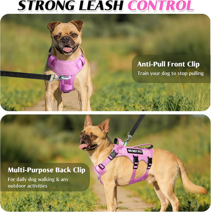 Escape Proof Dog Harness with Double Handle+4 Removable Patches