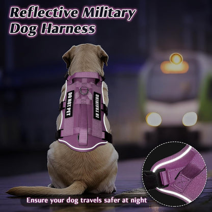 Escape Proof Dog Harness with Double Handle+4 Removable Patches