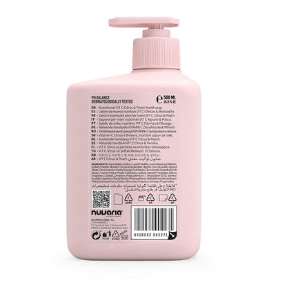 Nourishing Hand Soap - Hand Wash for Hydrated Skin - Vitamin C Enriched Sanitizer with Fruit Extract - Citrus and Peach - 16.9 oz