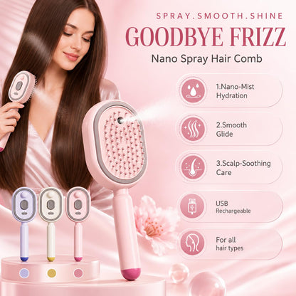 2026 Electric Spray Air Cushion Massage Comb (Pink)