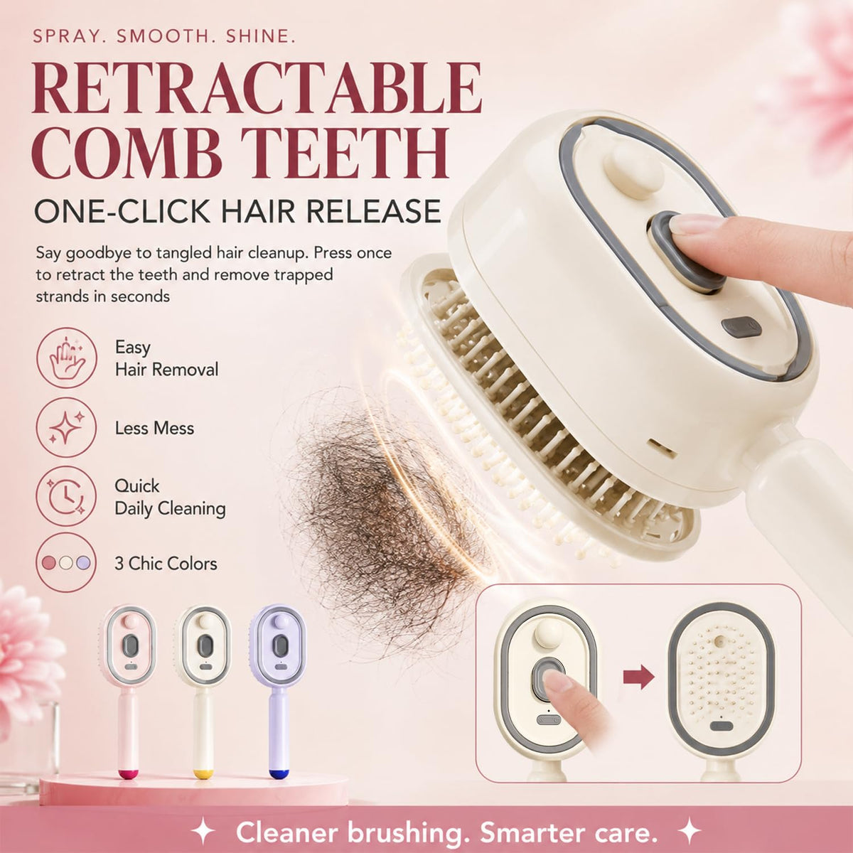 2026 Electric Spray Air Cushion Massage Comb (Pink)