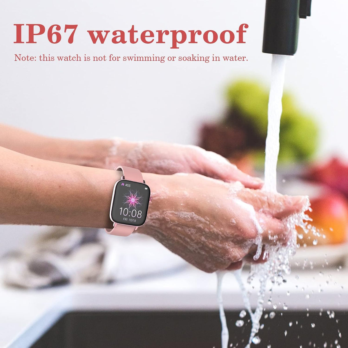 1.9" Smart Watch for Women - Bluetooth Call Fitness Tracker with Heart Rate/Sleep Monitor/Menstrual Reminder, DIY Watch Face Waterproof Smartwatch Compatible with Android iPhone (Pink)