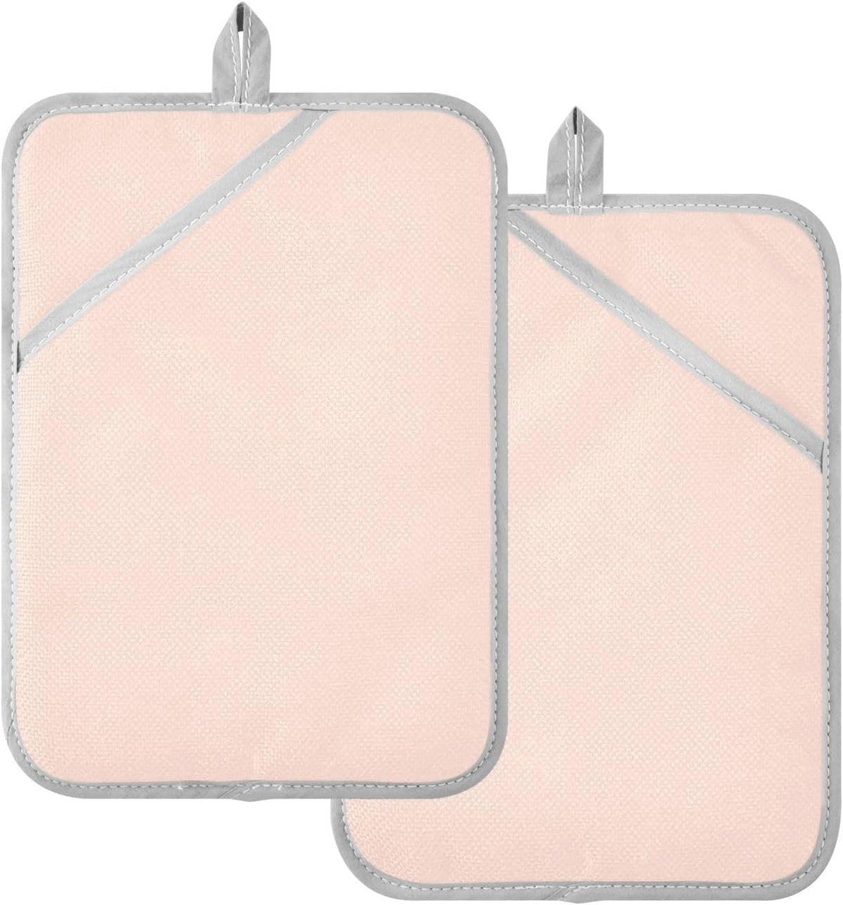 Pot Holders - 2 Pack Heat Resistant Hot Pads for Kitchen, Plain Light Pink Solid Color Oven Pot Holders Set Mitts Cooking Pads