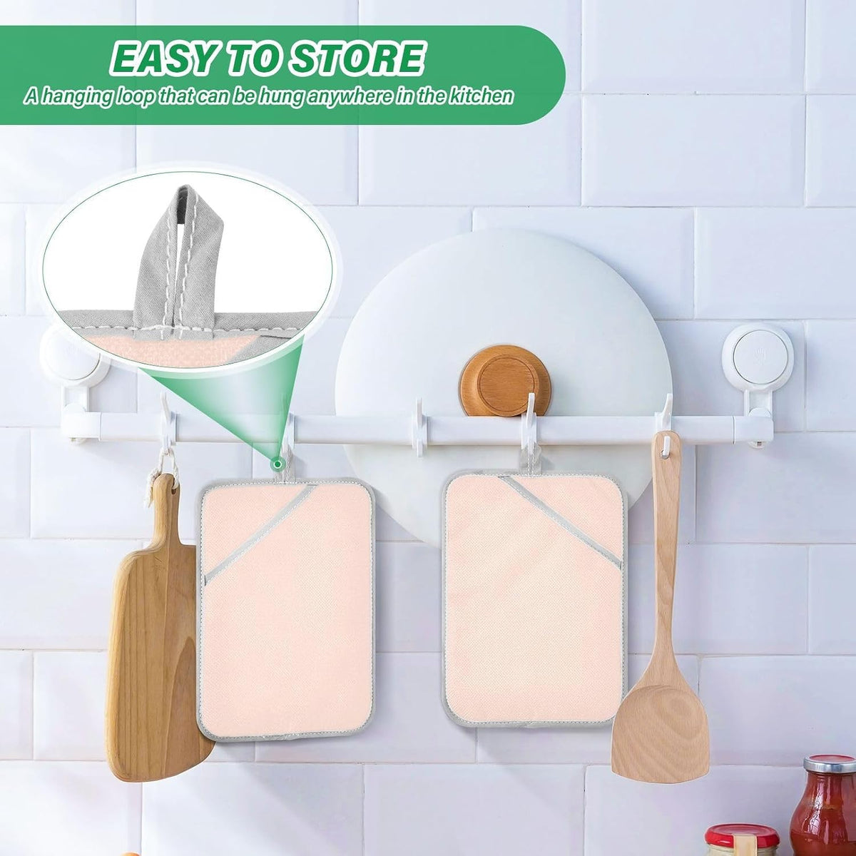 Pot Holders - 2 Pack Heat Resistant Hot Pads for Kitchen, Plain Light Pink Solid Color Oven Pot Holders Set Mitts Cooking Pads