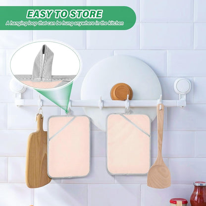 Pot Holders - 2 Pack Heat Resistant Hot Pads for Kitchen, Plain Light Pink Solid Color Oven Pot Holders Set Mitts Cooking Pads