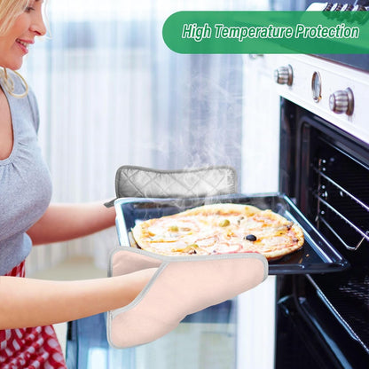 Pot Holders - 2 Pack Heat Resistant Hot Pads for Kitchen, Plain Light Pink Solid Color Oven Pot Holders Set Mitts Cooking Pads