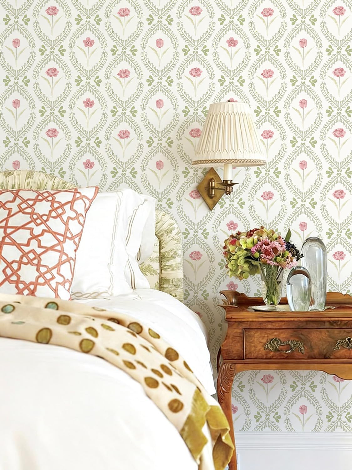 Peel and Stick Wallpaper Floral Wallpaper 16.9in x118.1in