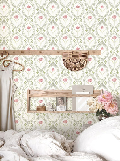 Peel and Stick Wallpaper Floral Wallpaper 16.9in x118.1in