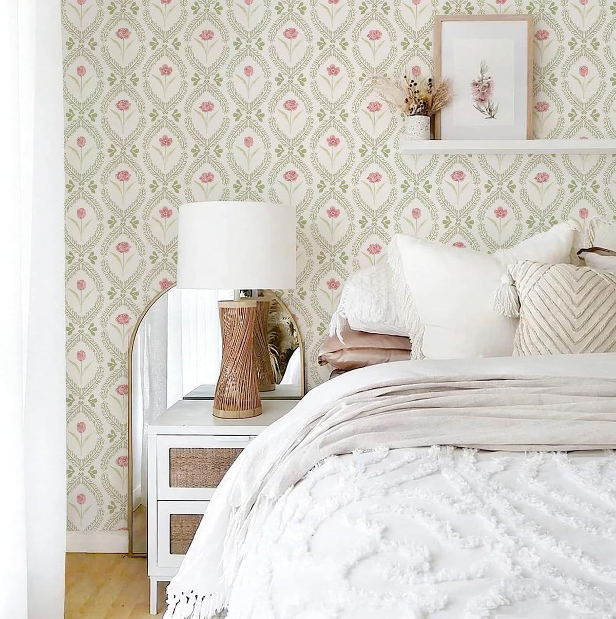 Peel and Stick Wallpaper Floral Wallpaper 16.9in x118.1in