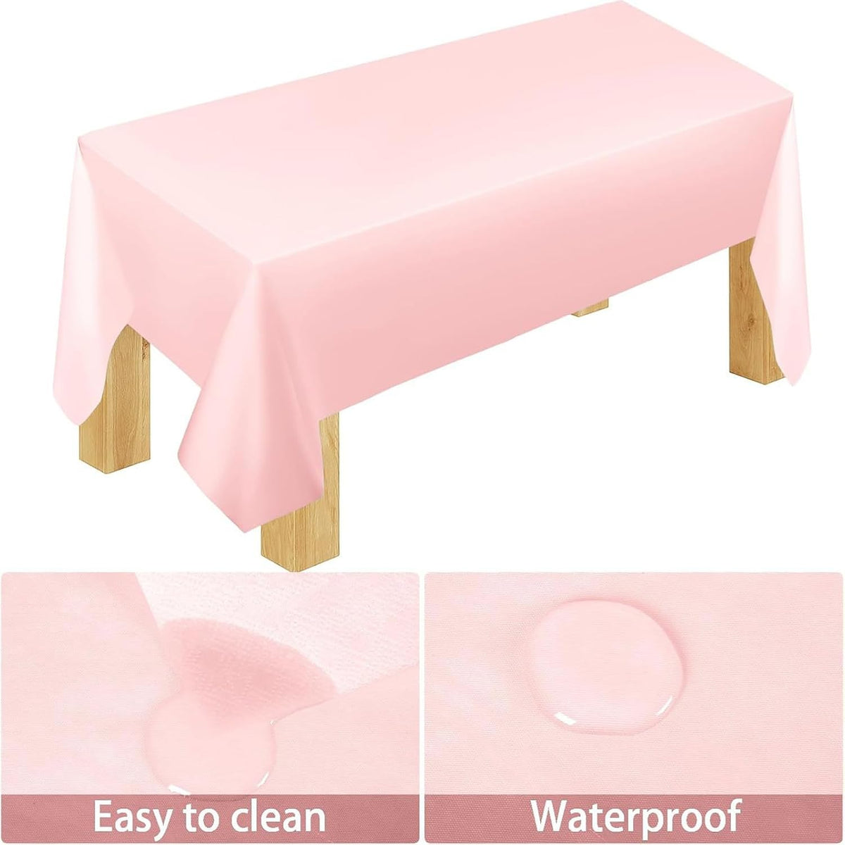 Elegant Solid Light Pink Party Supplies Set - Complete 141 PCS Disposable Tableware Kit with Plates, Cups, Cutlery, Napkins & Tablecloth for 20 Guests - Birthday,Wedding,Bridal & Holiday Event