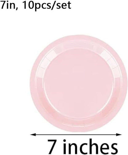 Elegant Solid Light Pink Party Supplies Set - Complete 141 PCS Disposable Tableware Kit with Plates, Cups, Cutlery, Napkins & Tablecloth for 20 Guests - Birthday,Wedding,Bridal & Holiday Event